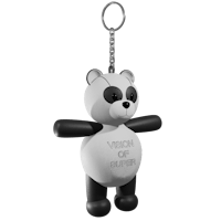 a black and white panda bear key chain